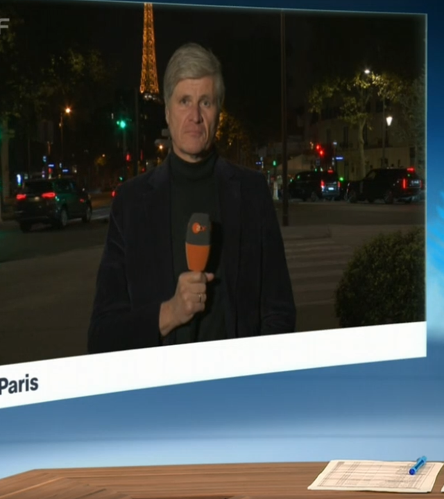Schaltgespräch zwischen Moderatorin Anne Gellinek und dem Korrespondenten Walde in Paris