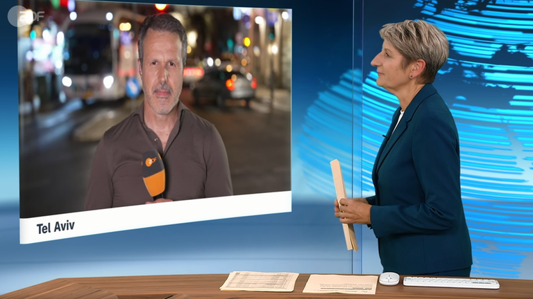 Schaltgespräch zwischen der Moderatorin Anne Gellinek und Korrespondent Thomas Reichart 