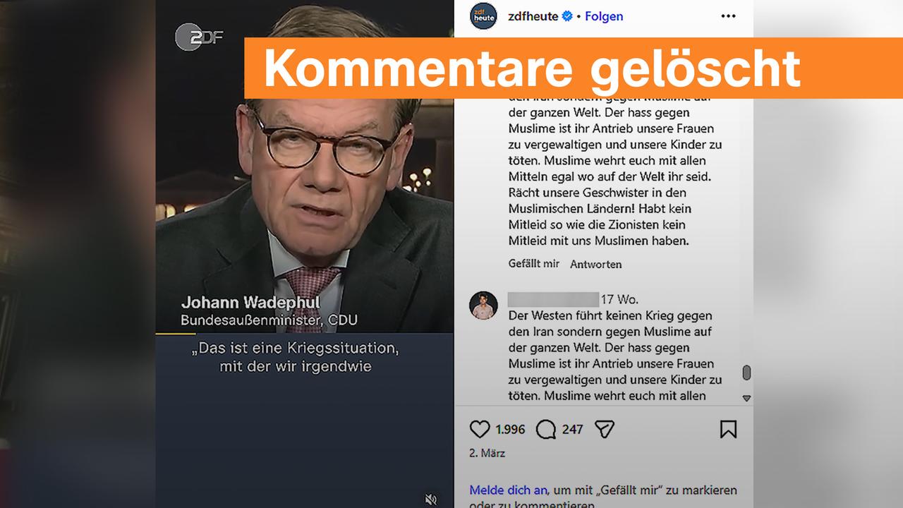Screenshot des Instagramkanals der zdfheute - politische Kampagnen kapern gezielt Kommentarbereiche