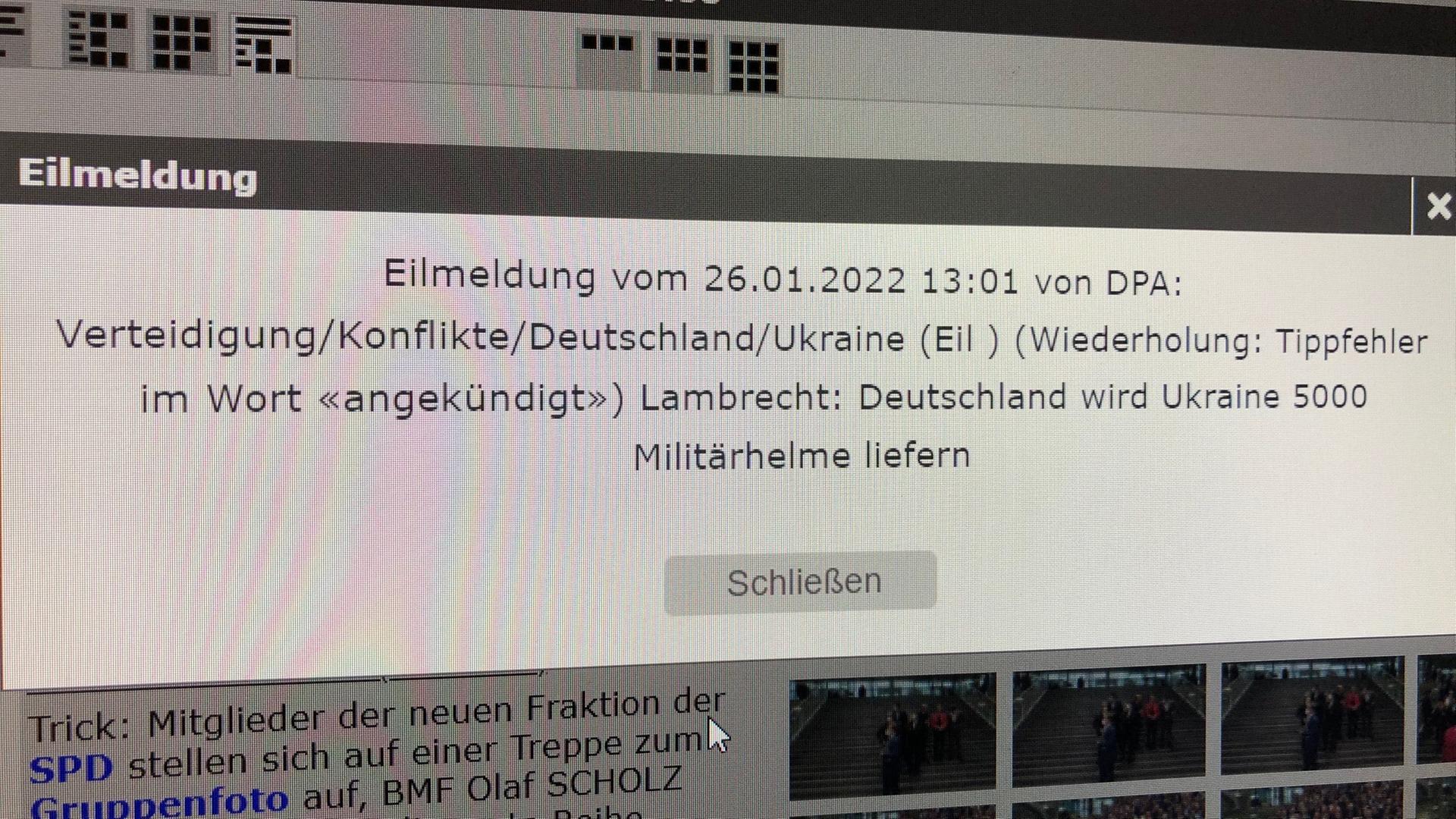 Pressemitteilung, Deutschland, Ukraine, 5000 Helme