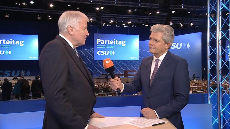 Horst Seehofer beim CSU-Parteitag im Interview mit Ralph Schumacher