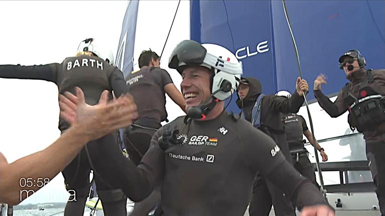 Das deutsche Sail-GP-Team beim Jahresgipfen in Abu Dhabi.