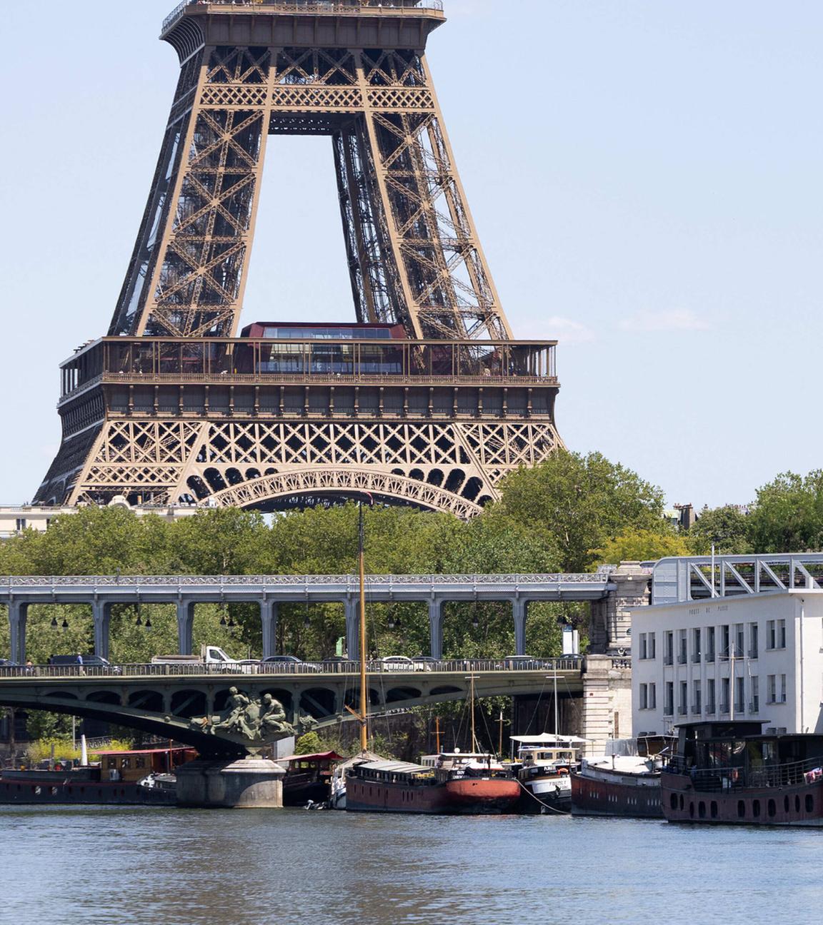Das Foto zeigt eines der Schwimmbäder in der Seine vor der Eröffnung. AUdgenommen am 3 Juli 2025.
