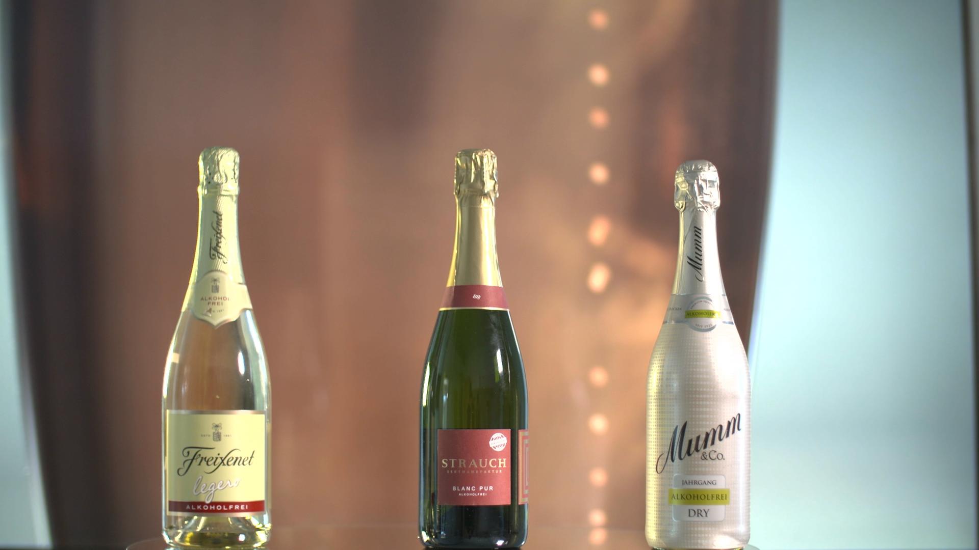 Drei teure alkoholfreie Sekte