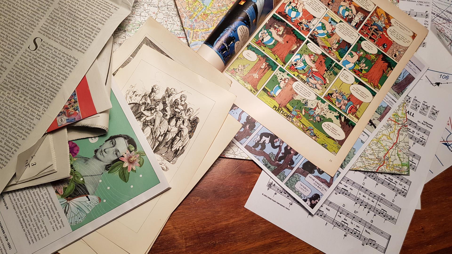 Geschenkpapier selbstmachen aus Zeitungen, Comics oder Notenblättern