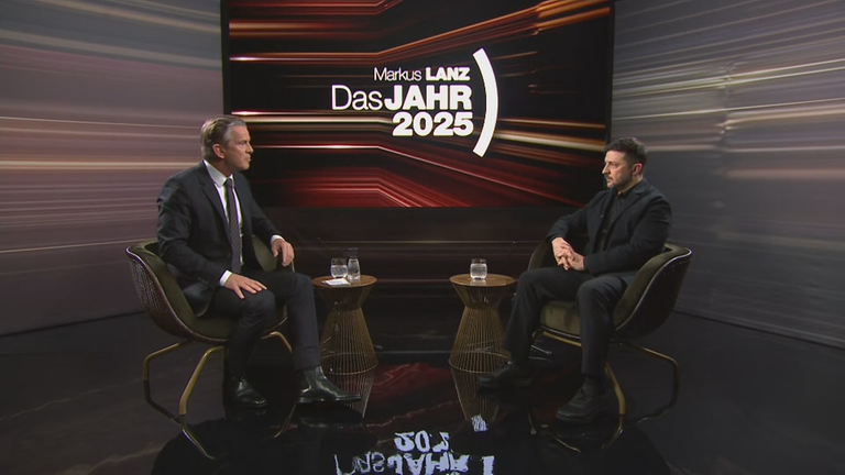 Markus Lanz und der ukrainische Präsident Selenskyj