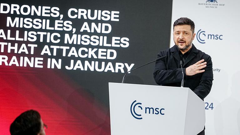  Wolodymyr Selenskyj, Präsident der Ukraine, spricht bei der 62. Münchner Sicherheitskonferenz (MSC) am 14.02.2026 in München.