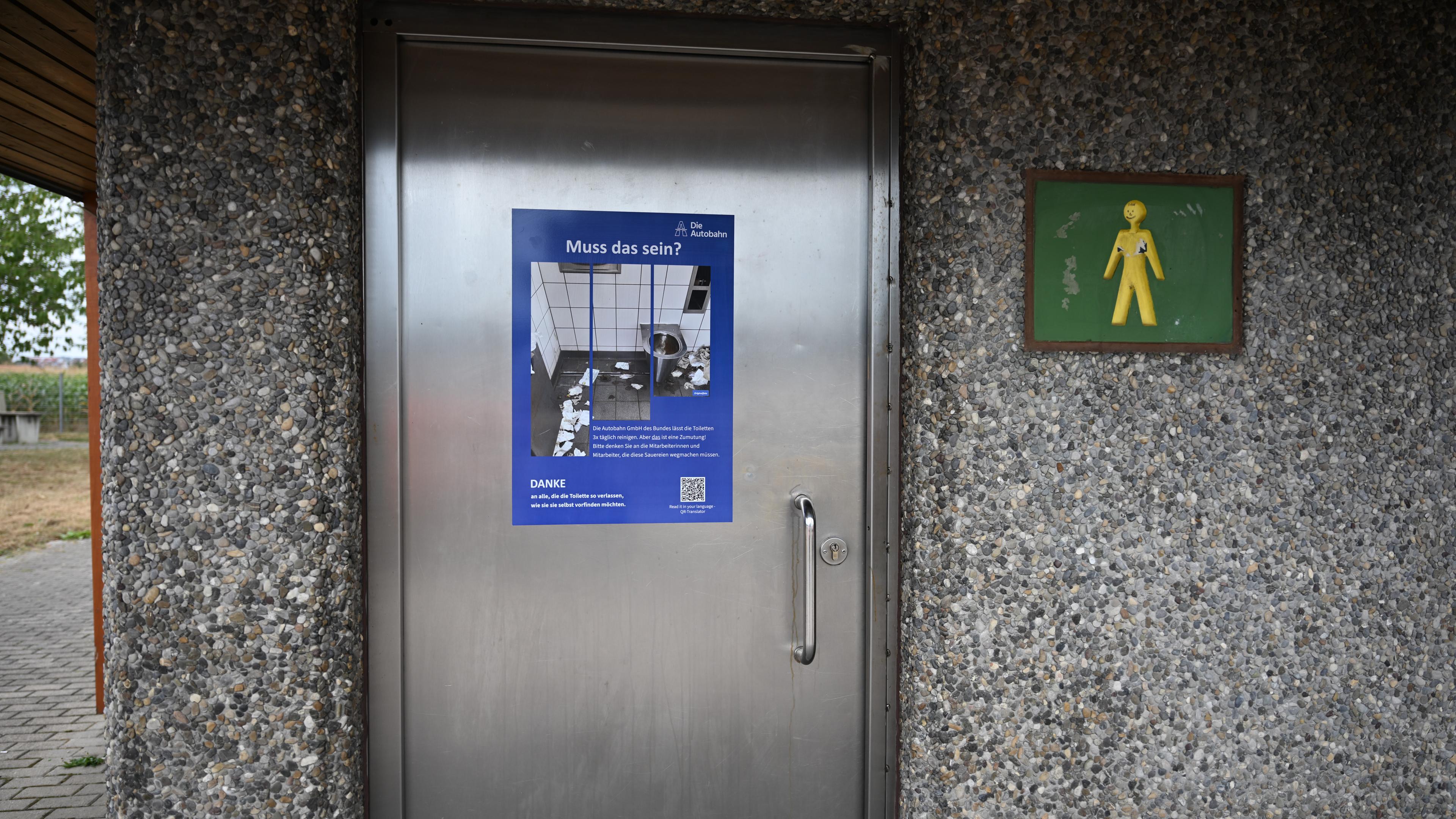 Verkehrsschild für WC - Hinweis
