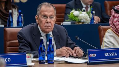 Sergei Lawrow, Außenminister von Russland, nimmt am G20-Außenministertreffen teil.