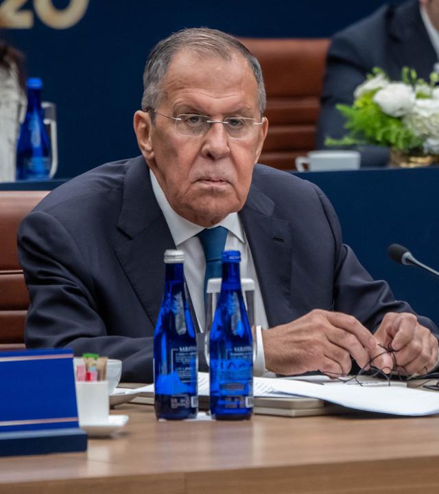 Sergei Lawrow, Außenminister von Russland, nimmt am G20-Außenministertreffen teil.