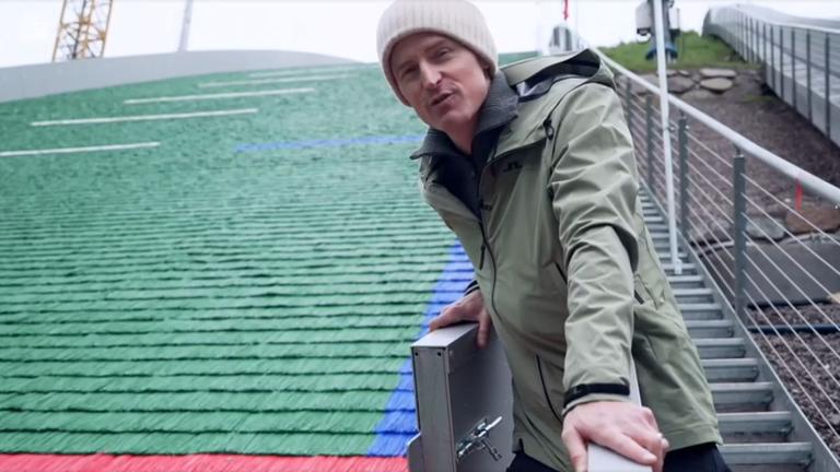 ZDF-Skisprungexperte Severin Freund erklärt die Olmypia-Schanze