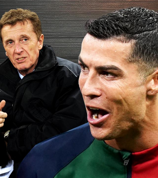 Collage, links Dirk Nowitzki, mittig Manfred Amerell, vorne rechts Christiano Ronaldo