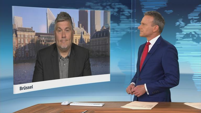 Schaltgespräch mit ZDF-Korrespondent Andreas Stamm in Brüssel.