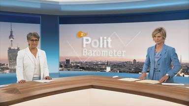 Shakuntala Banerjee präsentiert das aktuelle ZDF-Politbarometer.