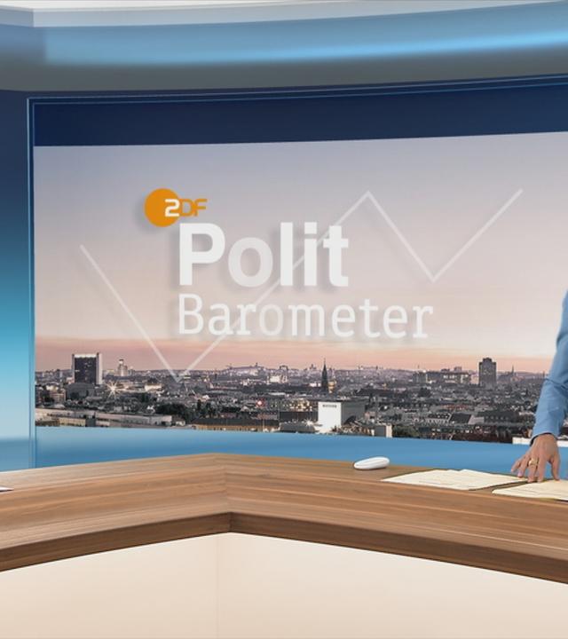Shakuntala Banerjee präsentiert das aktuelle ZDF-Politbarometer.