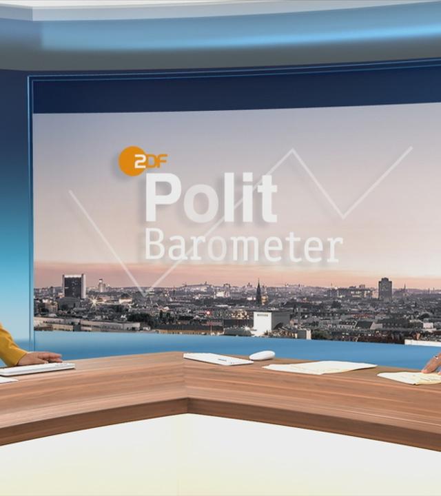 Shakuntala Banerjee präsentiert die Ergebnisse des ZDF-Politbarometers