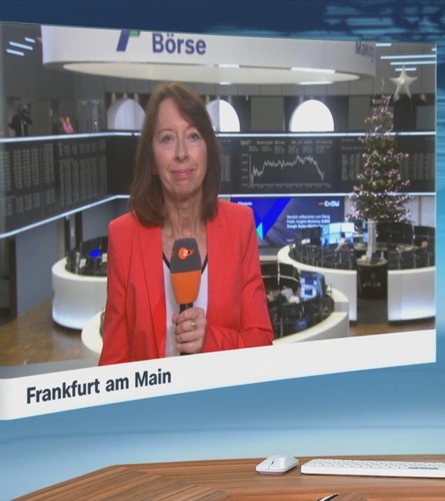 ZDF-Korrespondentin Stephanie Barrett berichtet von der Frankfurter Börse.