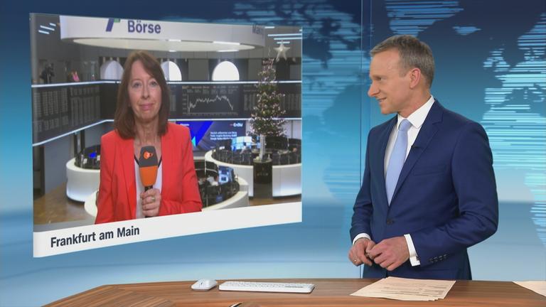 ZDF-Korrespondentin Stephanie Barrett berichtet von der Frankfurter Börse.
