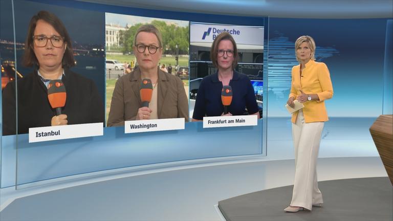 Die ZDF-Korrespondentinnen Claudia Bates, Phoebe Gaa und Valerie Haller 