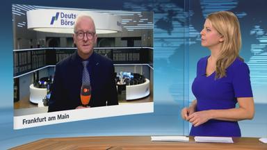 Moderatorin im Schaltgespräch mit ZDF-Börsenexperte Frank Bethmann