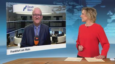 Moderatorin im Schaltgespräch mit ZDF-Börsenexperte Frank Bethmann