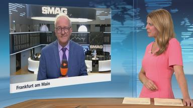 Moderatorin im Schaltgespräch mit ZDF-Börsenexperte Frank Bethmann