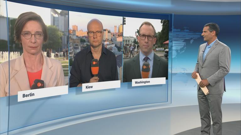  Torge Bode, Dina Zimmermann und David Sauer im Schaltgespräch mit der heute