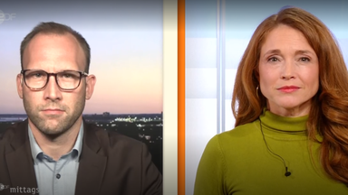 David Sauer- ZDF-Korrespondent in Washington, und Mirjam Meinhardt im Schaltgespräch.