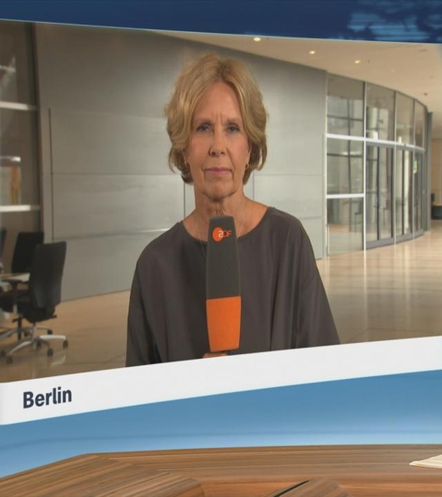 Moderatorin und Korrespondentin Dorthe Ferber zugeschaltet