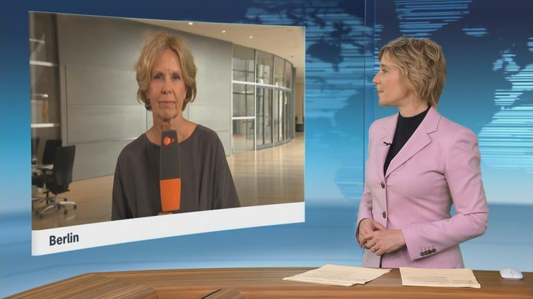 Moderatorin und Korrespondentin Dorthe Ferber zugeschaltet