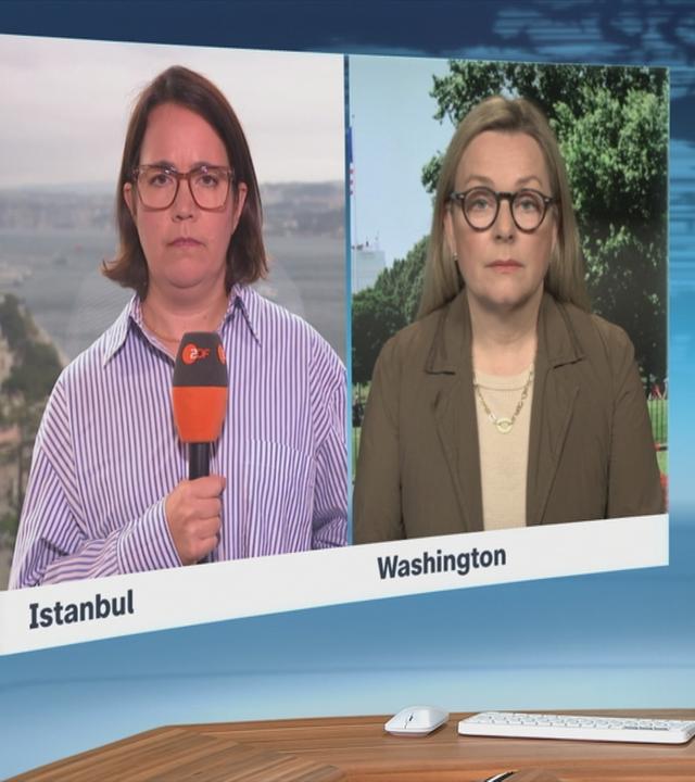 Die ZDF-Korrespondentinnen Phoebe Gaa und Claudia Bates