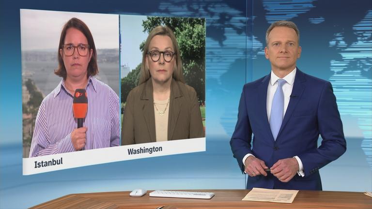 Die ZDF-Korrespondentinnen Phoebe Gaa und Claudia Bates