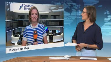 Moderatorin im Schaltgespräch mit ZDF-Börsenexpertin Valerie Haller