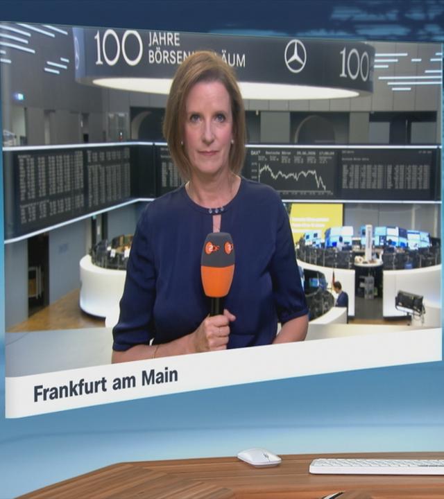 Moderator im Schaltgespräch mit ZDF-Börsenexpertin Valerie Haller
