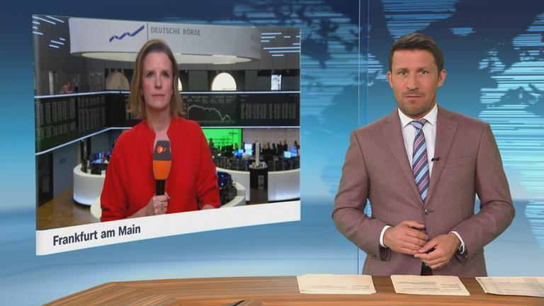 ZDF-Korrespondentin Haller an der Börse in Frankfurt