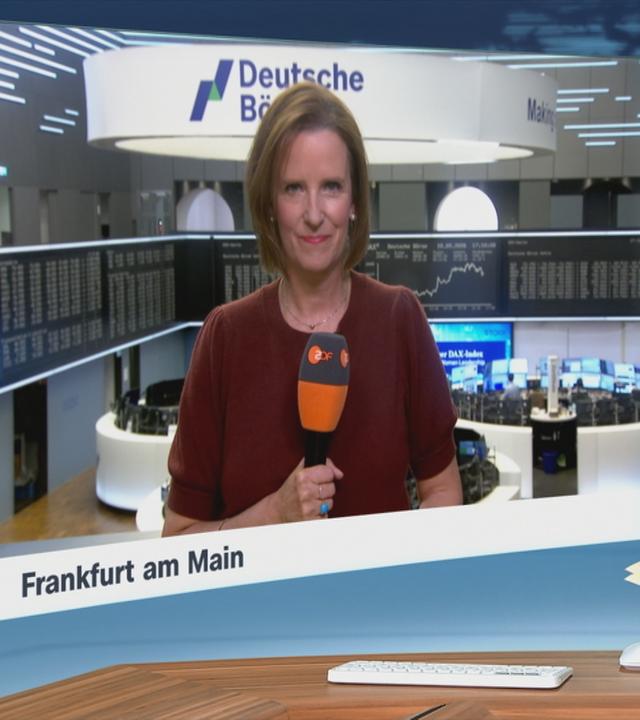 Moderatorin im Schaltgespräch mit ZDF-Börsenexpertin Valerie Haller