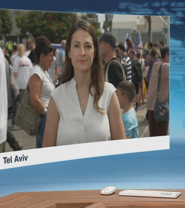 ZDF-Korrespondentin Alica Jung bei einem Schaltgespräch.
