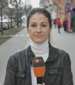 ZDF-Korrespondentin Alica Jung ist in Kiew zu sehen.