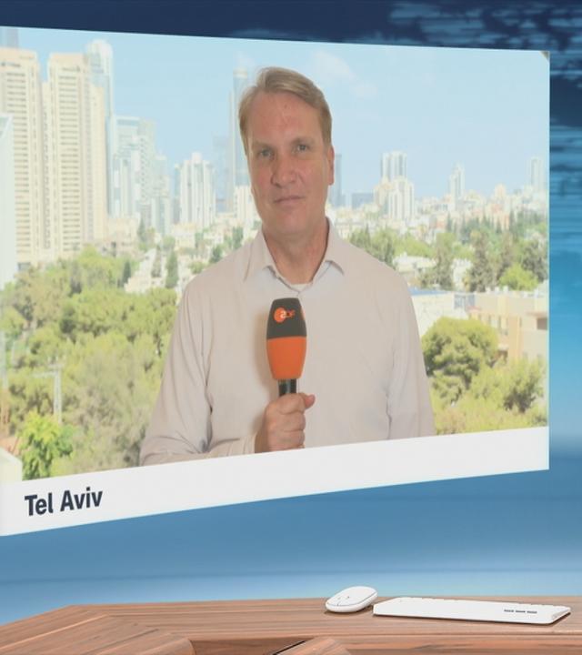 ZDF-Korrespondent Andreas Kynast bei einem Schaltgespräch.