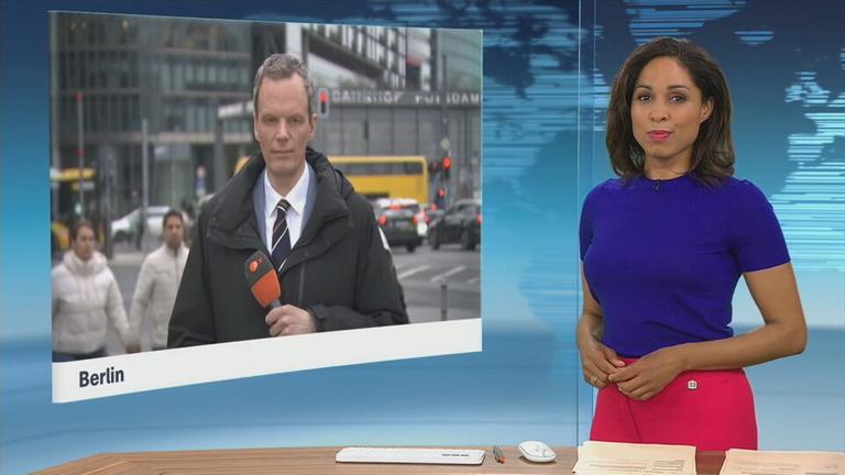 Moderatorin im Schaltgespräch mit ZDF-Wirtschaftsexperte Florian Neuhann