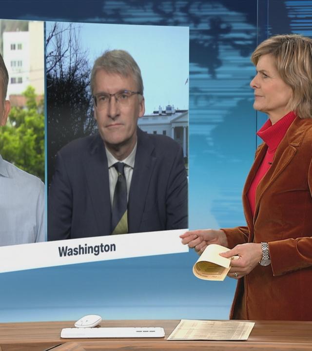 Schaltgespräch zwischen den ZDF-Korrespondenten Thevessen, Röckerath und der Moderation