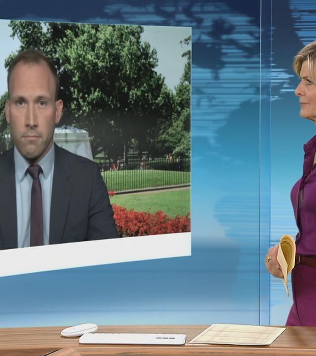 Schaltgespräch mit David Sauer und Moderation.