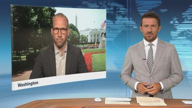 Moderator im Schaltgespräch mit ZDF-Korrespondent David Sauer