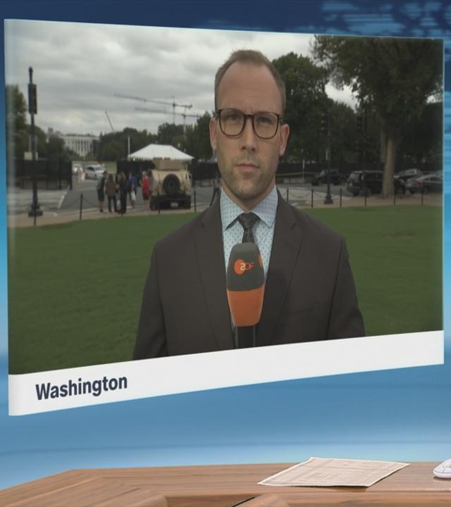 Moderatorin im Schaltgespräch mit ZDF-Korrespondent David Sauer