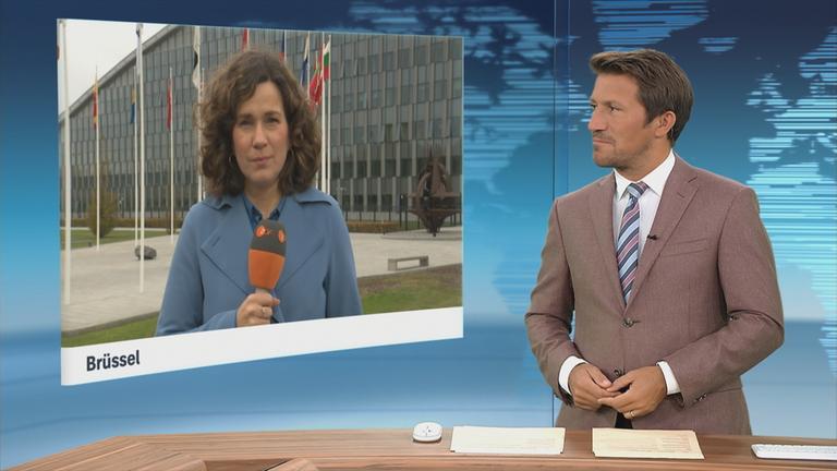 Eine Live-Schaltung zur ZDF-Korrespondentin Schäfers während der heute 12:00-Sendung.
