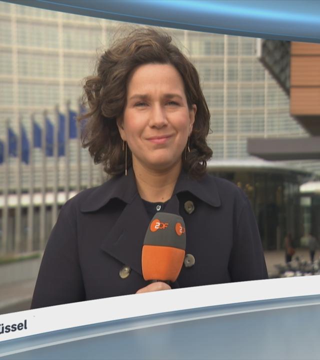 Moderatorin im Schaltgespräch mit ZDF-Korrespondentin Isabelle Schäfers