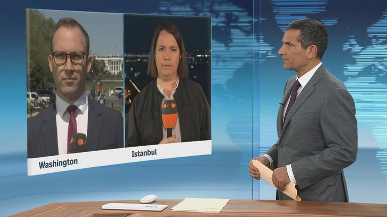 ZDF-Korrespondenten David Sauer und Phoebe Gaa 