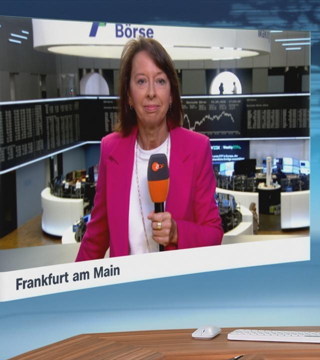 Stephanie Barret an der Börse in Frankfurt am Main