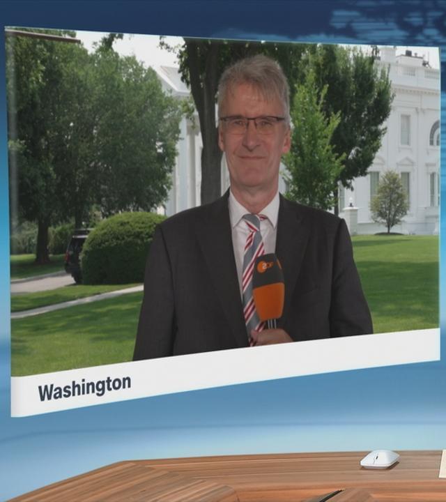 Standbild Schaltgespräch mit Elmar Theveßen in Washington