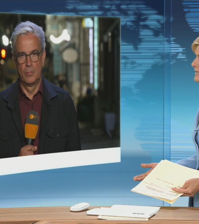 Schaltgespräch mit ZDF-Reporter Henner Hebestreit